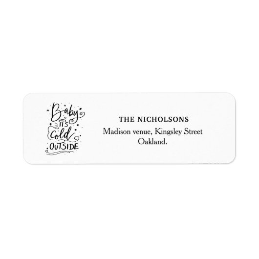 Étiquette Bébé Son Froid À L'Extérieur Script manuscrit (Devant)