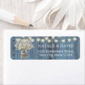 Étiquette Bébé souffle Floral Jar Rustique Dusty Mariage ble (En situation)