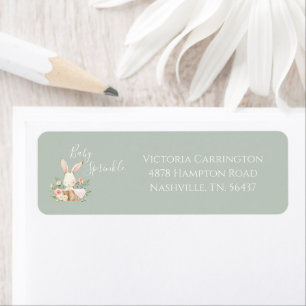 Étiquette Bébé Sprinkle Bunny Sage Baby shower vert