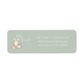 Étiquette Bébé Sprinkle Bunny Sage Baby shower vert (Devant)