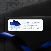 Étiquette Bébé Sprinkle Classic Blue | Adresse de douche Moo