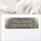 Étiquette Bébé's Breath Rustic Wood Corners Mariage (En situation)