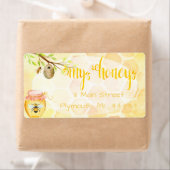 Étiquette Bee Apiary Honey Shipping Labe (En situation)