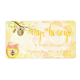 Étiquette Bee Apiary Honey Shipping Labe