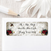 Étiquette Bee gothique et Rose (En situation)