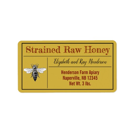 Étiquette Beekeeper Signature Miel Jar (Devant)