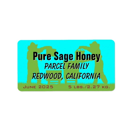 Étiquette Beekeeper Silhouette Blue Personalized Honey Jar (Devant)