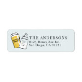 Étiquette Beer Glass & Baby Bottle Blue Return Address (Devant)