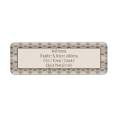 Étiquette Beige avec motif marron (Devant)