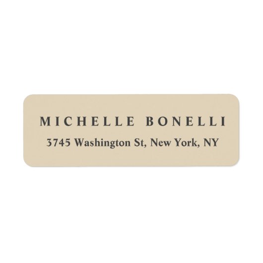 Étiquette Beige Classic Plat Professionnel (Devant)