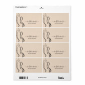 Étiquette Beige Corps sculpté contour esthétique moderne (Feuille entière)