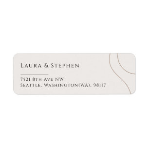 Étiquette Beige moderne Neutre Couple Mariage Adresse de ret