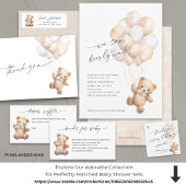 Étiquette Beige Teddy Bear Sexe Baby shower neutre