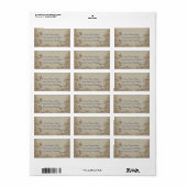 Étiquette Beige vintage Floral (Feuille entière)