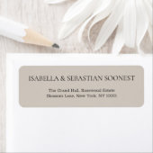 Étiquette Beige Wedding Address (En situation)