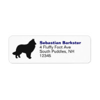 Belge Sheepdog Silhouette Retourner l'adresse Étiq