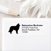 Étiquette Belge Tervuren Chien Silhouette Adresse de retour (En situation)