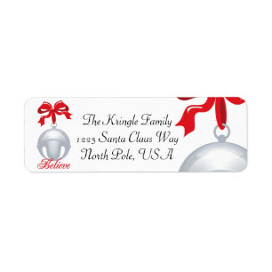 Étiquette Bell argentée croient l'étiquette de adresse