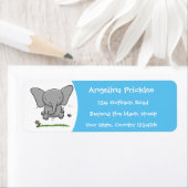 Étiquette Belle adorable dessin d'éléphant bébé (En situation)