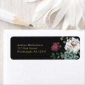 Étiquette Belle adresse florale foncée (En situation)