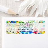 Étiquette Belle aquarelle florale (En situation)