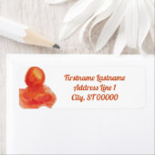 Étiquette Belle Aquarelle Orange Jellyfish (En situation)