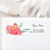 Étiquette Belle aquarelle rouge et jaune (En situation)