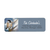 Étiquette Belle Chanson de poulet Oiseau Peinture hivernale (Devant)