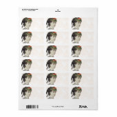 Étiquette Belle dame victorienne - Damask Arrière - plan (Feuille entière)