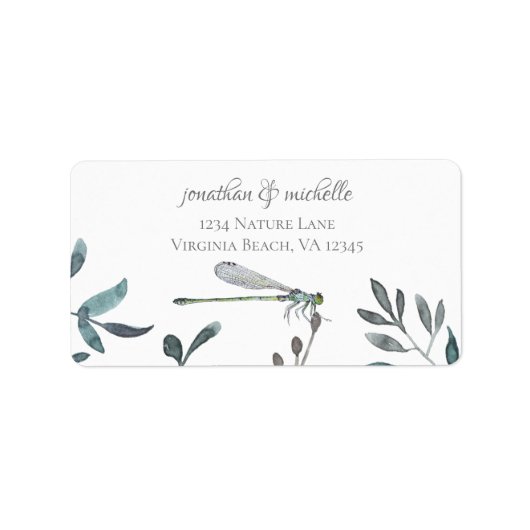 Étiquette Belle Damselfly/Dragonfly Garden Adresse (Devant)
