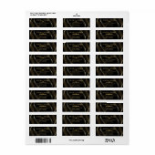 Étiquette Belle, design élégant or noir (Feuille entière)