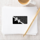 Étiquette Belle élégante et tendance damask noir et blanc (En situation)