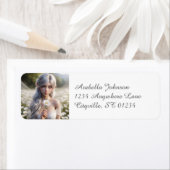 Étiquette Belle fée d'avril en marguerite (En situation)