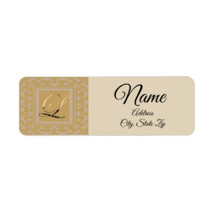 Étiquette Belle Feminine Sophistiquée Cursive Lettre L