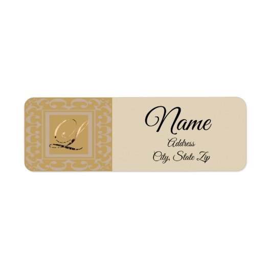 Étiquette Belle Feminine Sophistiquée Cursive Lettre L (Devant)