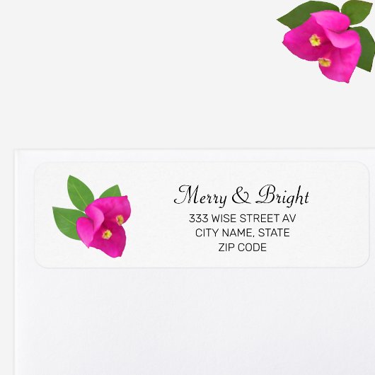 Étiquette Belle Fleur de Bougainvillée Rose