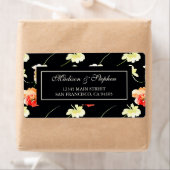 Étiquette Belle florale noire - Mariage (En situation)