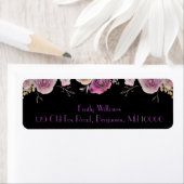 Étiquette Belle florale violet et noire (En situation)