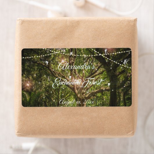 Étiquette Belle, Forêt Enchantée, Fées, Douce 16, (En situation)