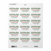 Étiquette Belle Holly Berry Adresse de retour de Noël (Feuille entière)