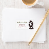 Étiquette Belle Horse et Holly Winter Holiday Adresse (En situation)