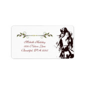 Étiquette Belle Horse et Holly Winter Holiday Adresse (Devant)