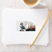 Étiquette belle laine sur une roche en aquarelle (En situation)