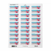 Étiquette Belle Plage Rose Plumeria Fleurs (Feuille entière)