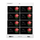 ÉTIQUETTE BELLE ROSE ROSE ROSE EN NOIR (Feuille entière)