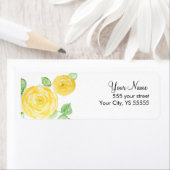 Étiquette Belle Roses Jaunes Fleur Aquarelle Design (En situation)