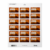 Étiquette Belle silhouette d'éléphant et coucher de soleil (Feuille entière)