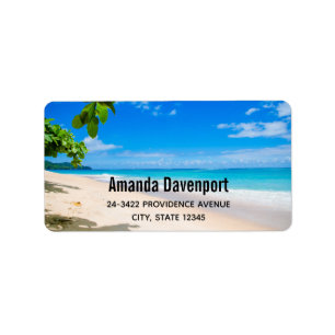 Étiquette Belle Sunny Tropical Beach Adresse photo