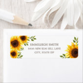 Étiquette Belle Tournesol Jaune Blanc (En situation)