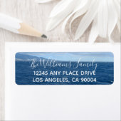 Étiquette Belle Vagues Bleues Océan (En situation)